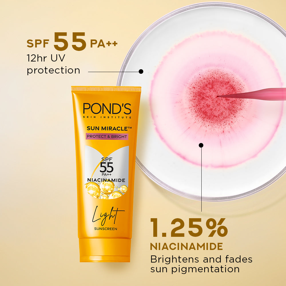 Buy Pond's Sun Miracle SPF 55 PA+++ Light Sunscreen – Pond's India ...
