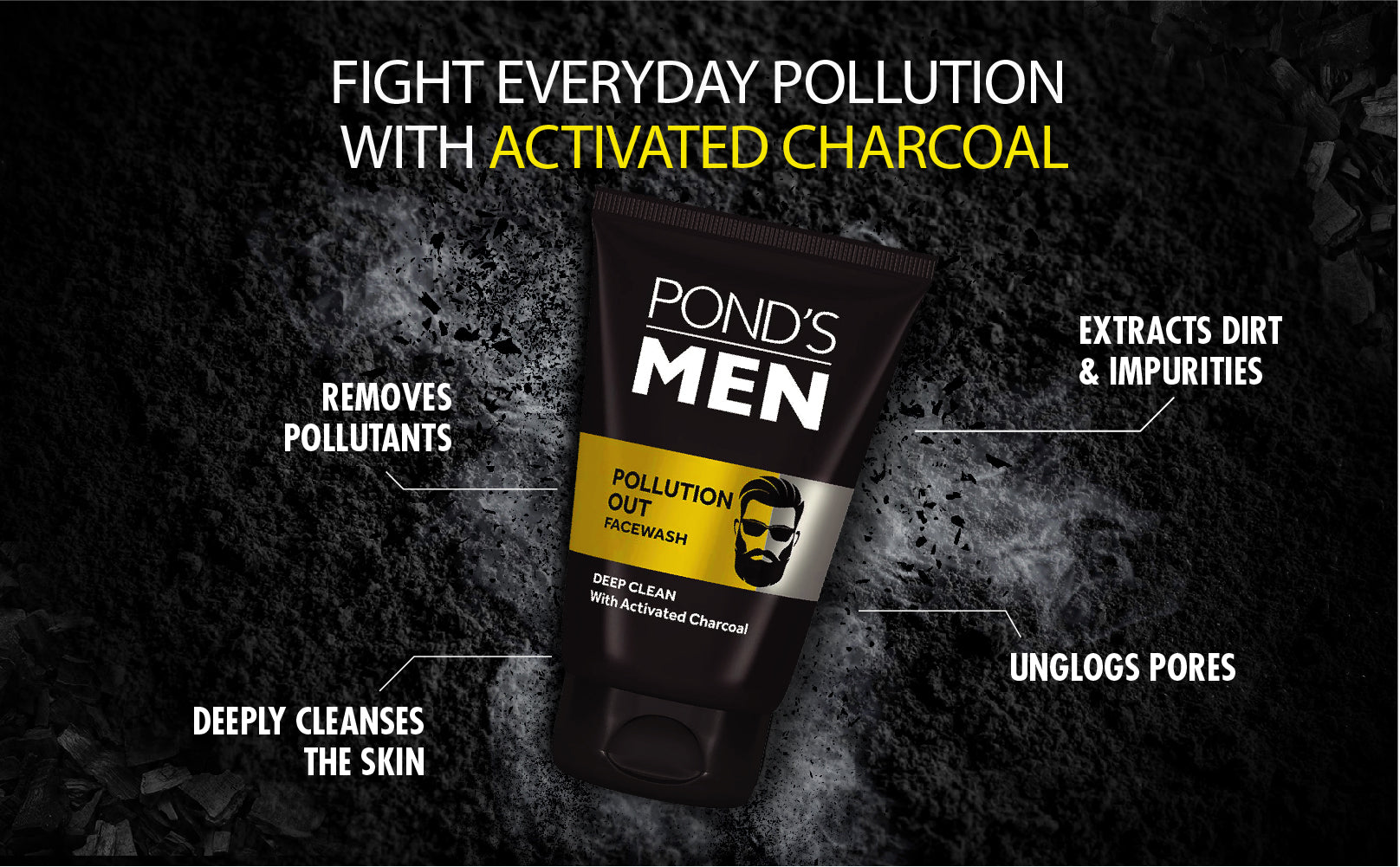 Arcnord Pond S Men Pollution Out Face Wash With Activated Charcoal 100gm