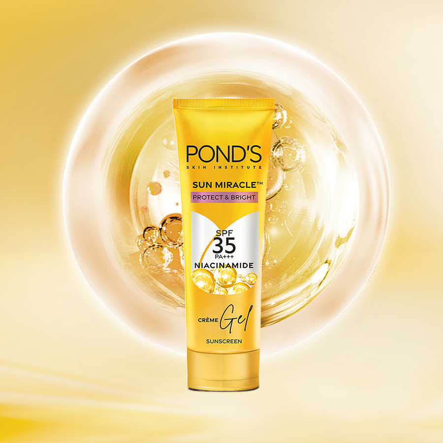 POND'S Sun Miracle SPF 35 PA+++ Crème Gel Sunscreen - Protect & Bright, With Niacinamide